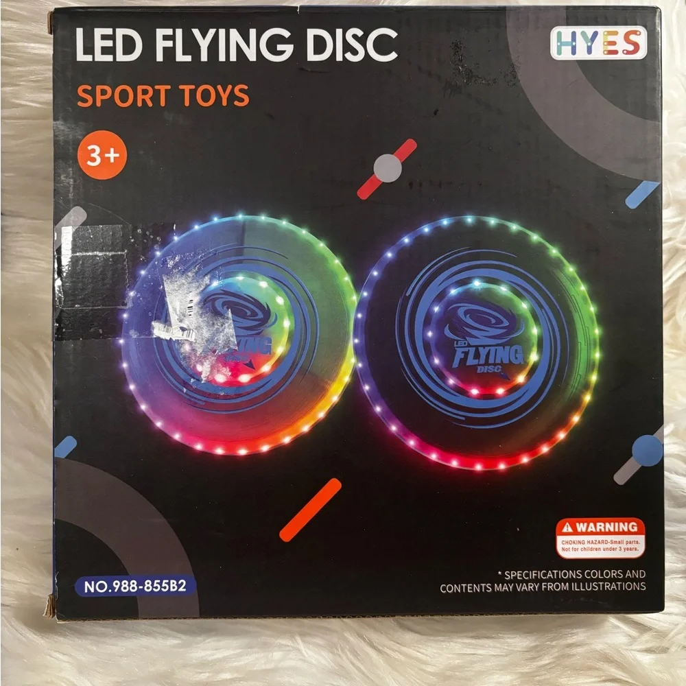 2 Pack Light up Flying Discs, 14 Lighting Modes, Rechargeable GITD Flying Ring